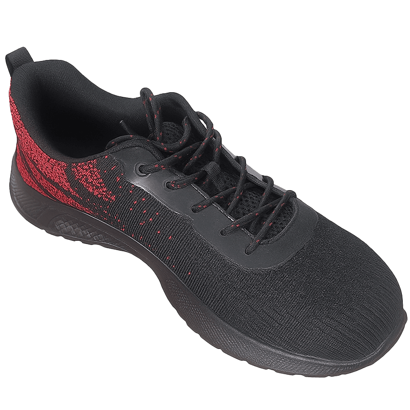 Chaussures de Sécurité Sportives Knit Noir avec Accents Rouge