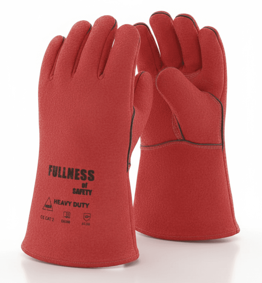 Gants de Soudage-Anti-Chaleur - Cuir Rouge