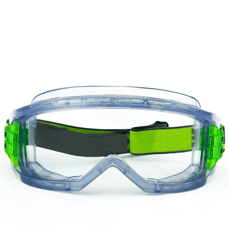 Lunettes-Masques de Protection Claires avec Panneaux Latéraux Verts et Sangle