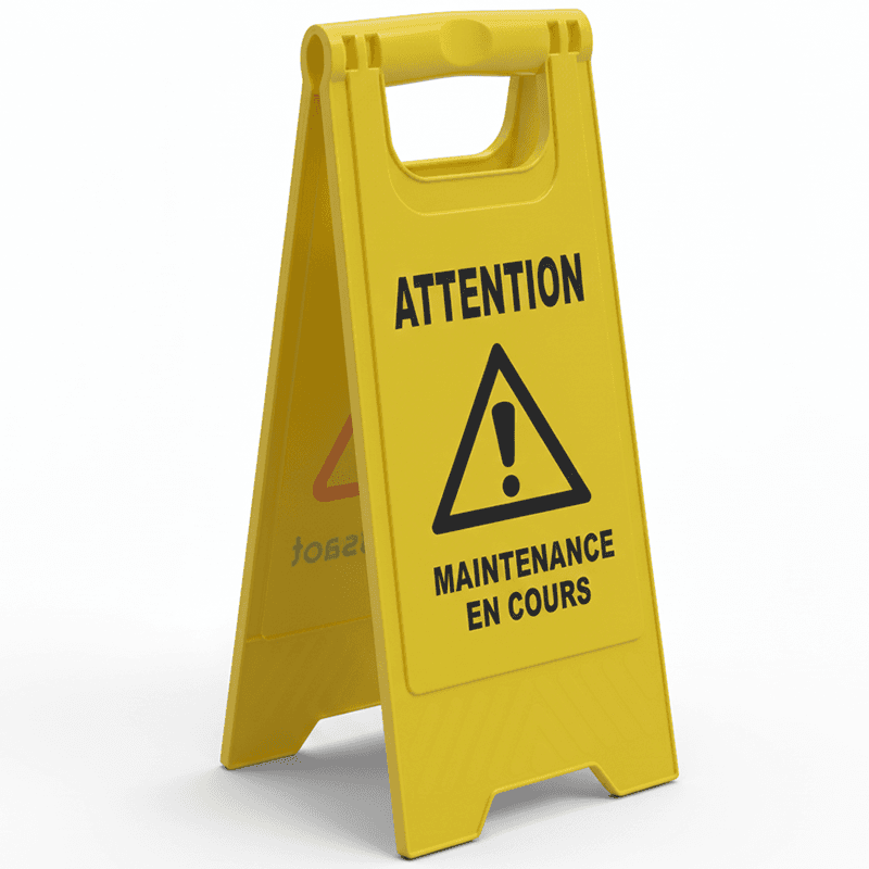 Panneau de Signalisation au Sol - ATTENTION MAINTENANCE EN COURS.