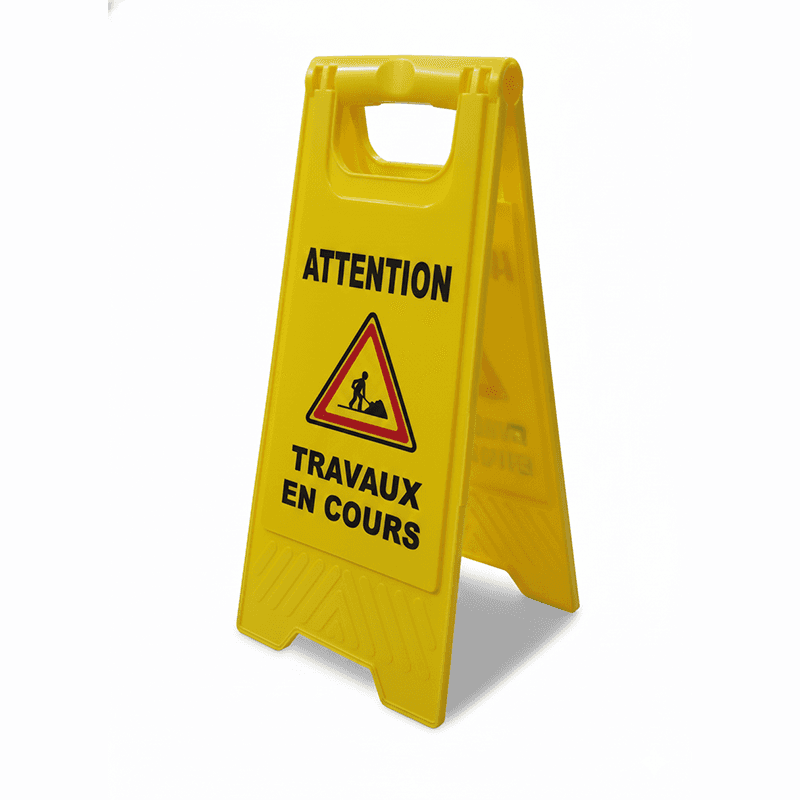Panneau de Signalisation au Sol - ATTENTION TRAVAUX EN COURS
