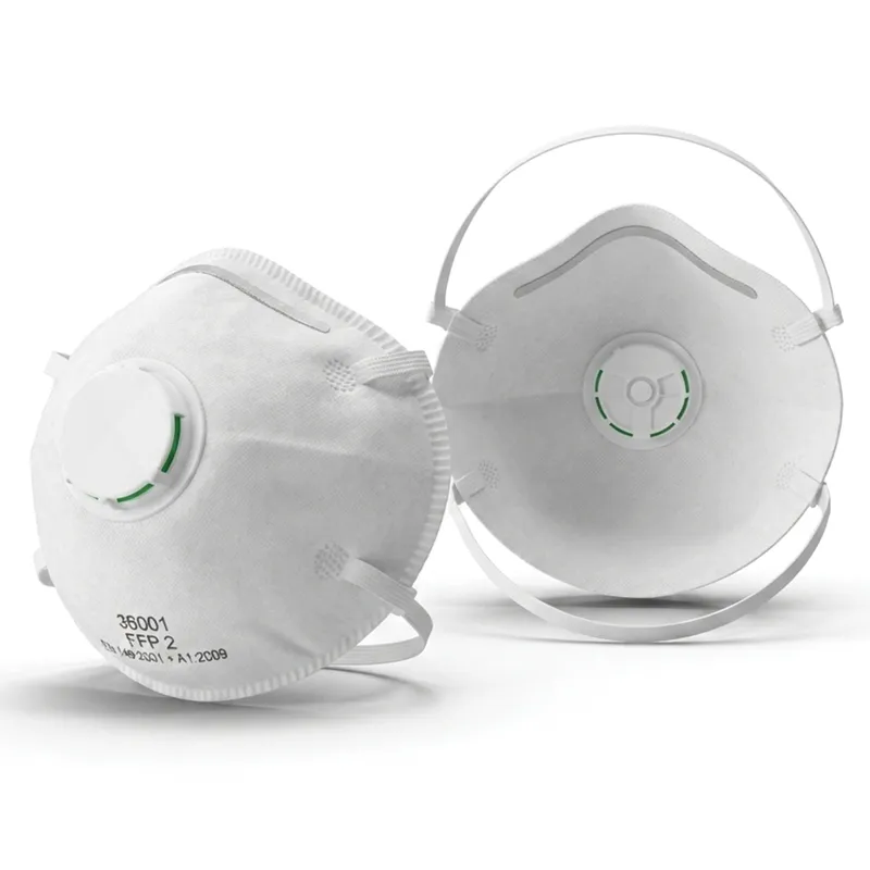 Masque coque FFP2 NR à soupape AIR – Blanc, soupape verte