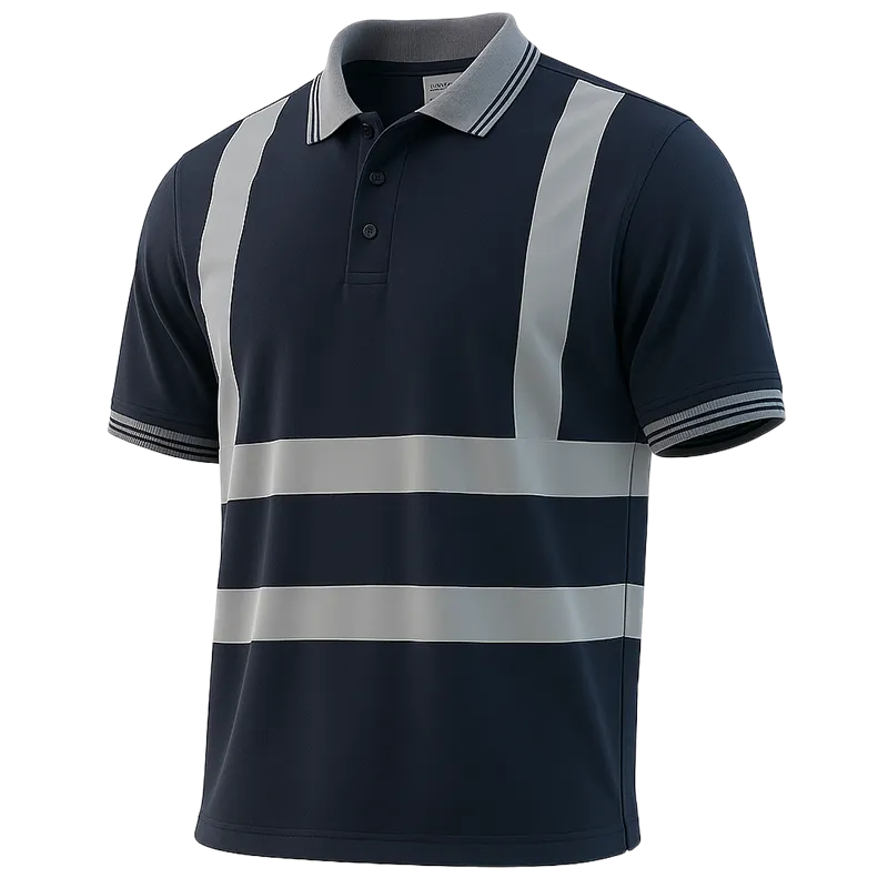 T-shirt de signalisation à bandes réfléchissantes – Bleu marine