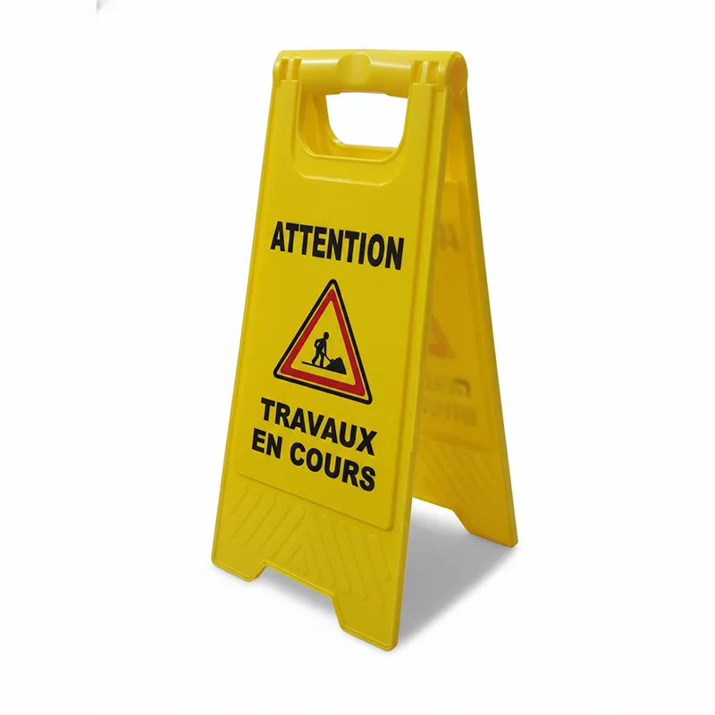 Panneau de sol « Attention travaux en cours » – Jaune