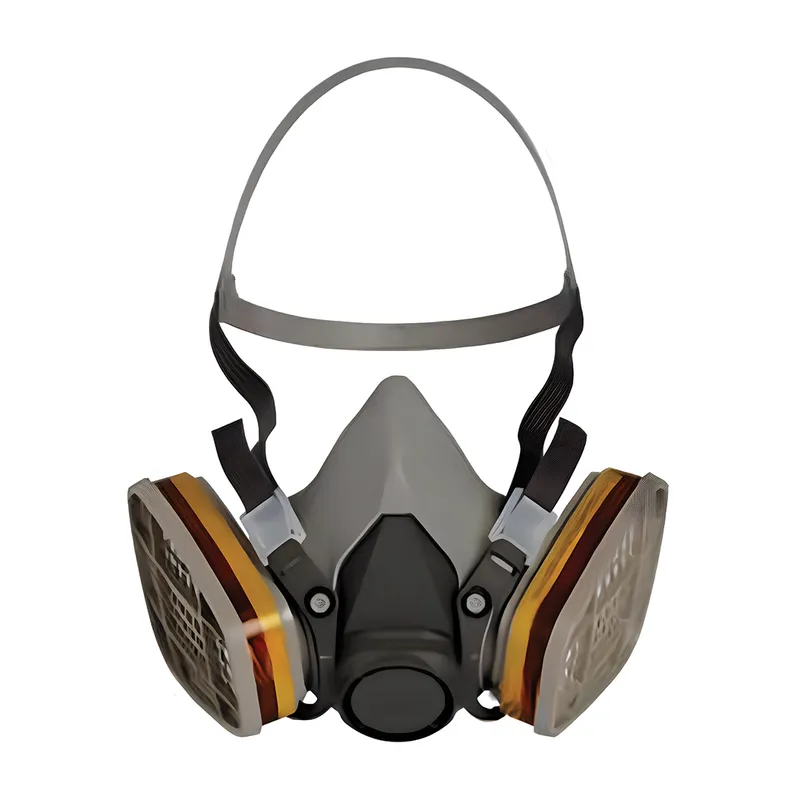 Demi-masque à deux filtres A1P2 gaz et poussières – Gris