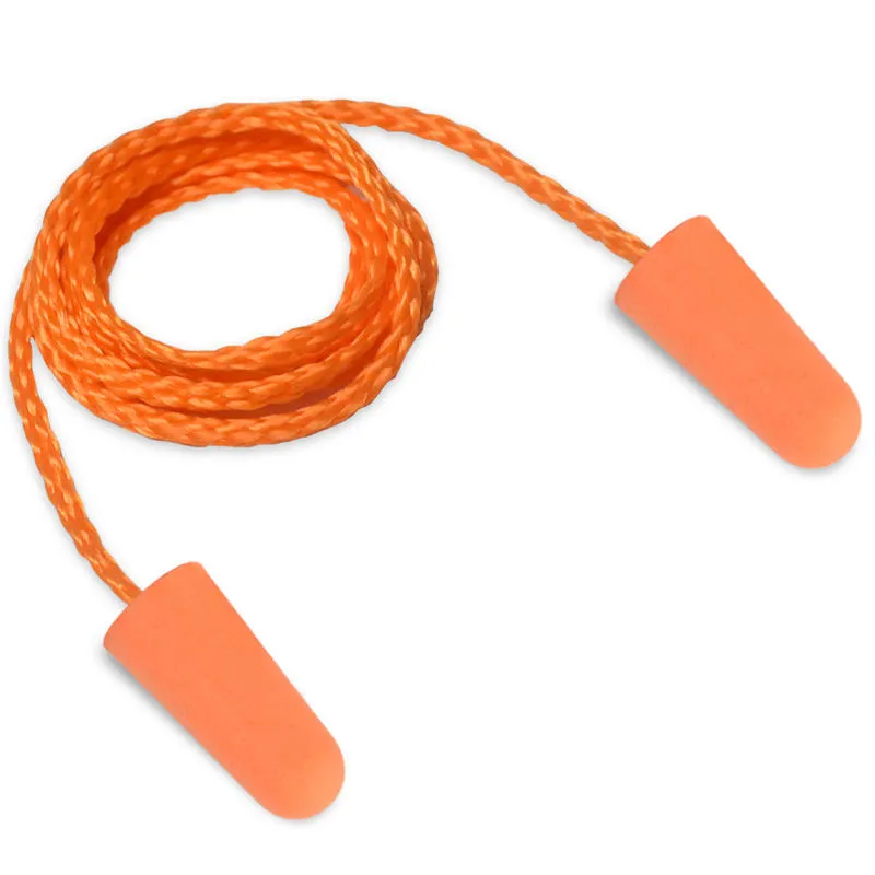 Bouchons d'oreilles en mousse à cordon tressé SNR 38 dB – Orange