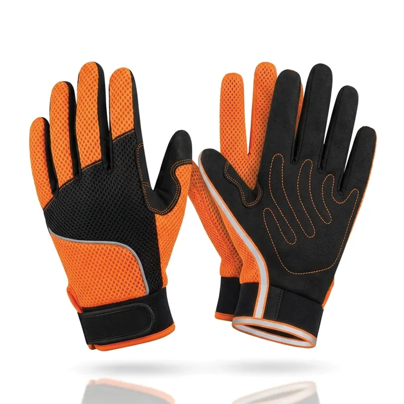 Gants de manutention et mécanique ultra-aérés – Noir et orange fluo