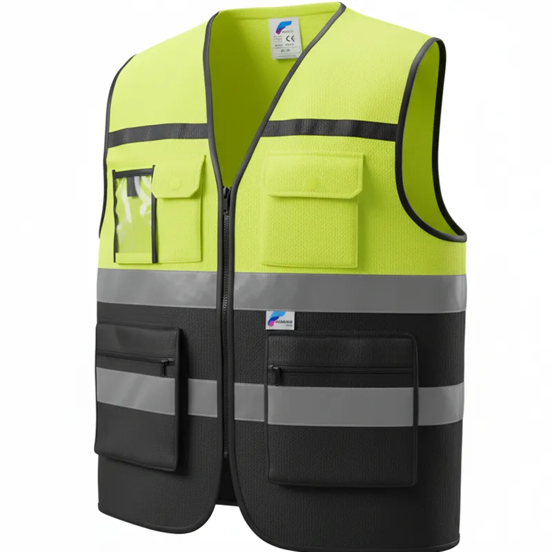 Gilet HV multipoches bicolore classe 2 – Jaune et noir