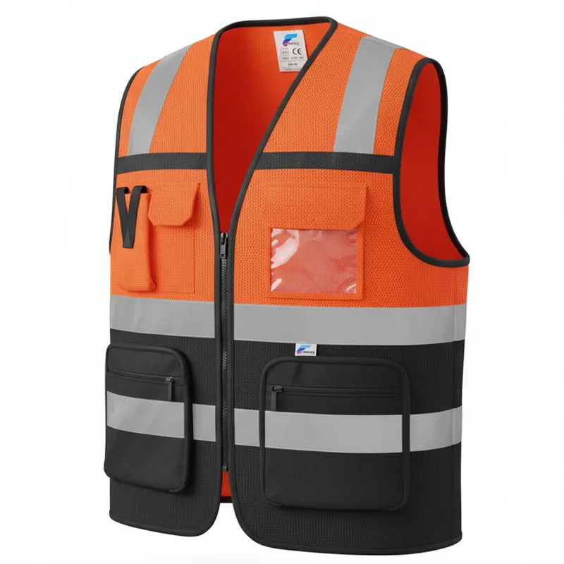 Gilet HV bicolore classe 2 – Orange et noir