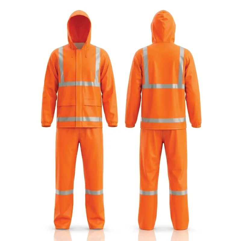 Ensemble de pluie HV imperméable – Orange fluo