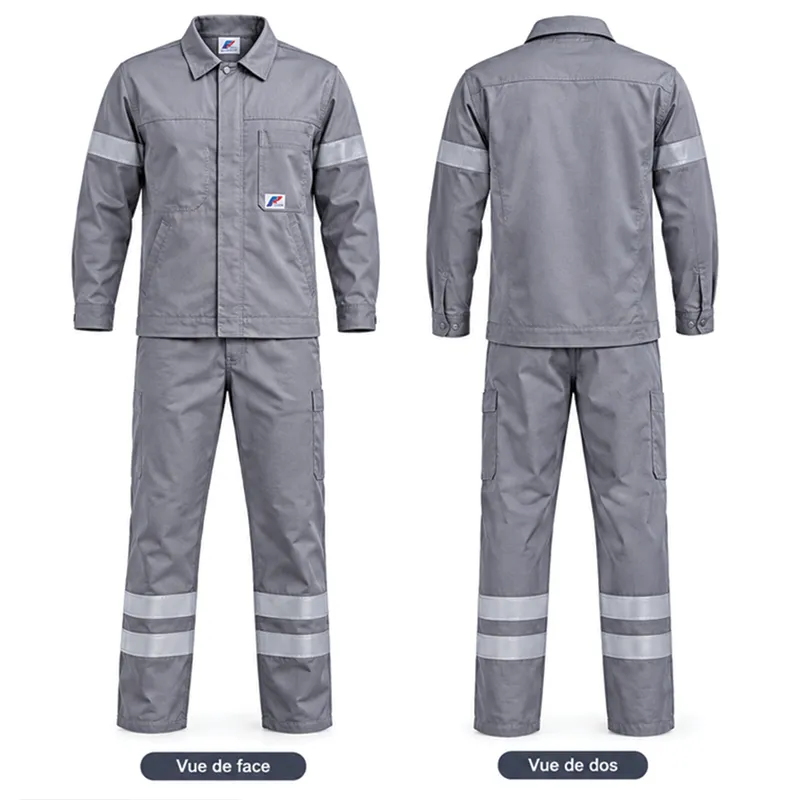 Ensemble de travail veste et pantalon réfléchissant – Gris