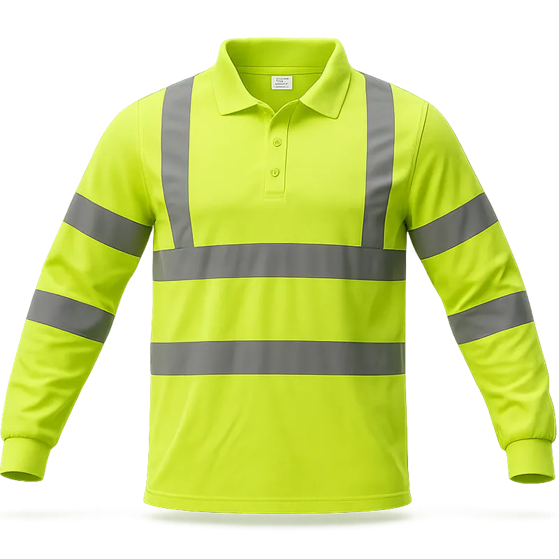 Polo HV manches longues – Jaune fluo