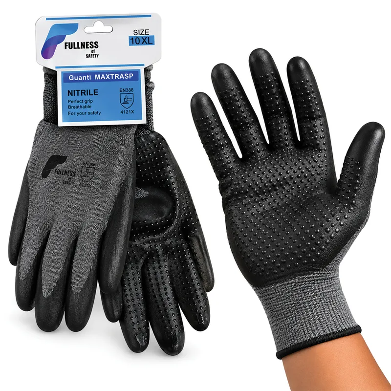 Gants MAXTRASP enduction nitrile texturée 4121X – Gris et noir