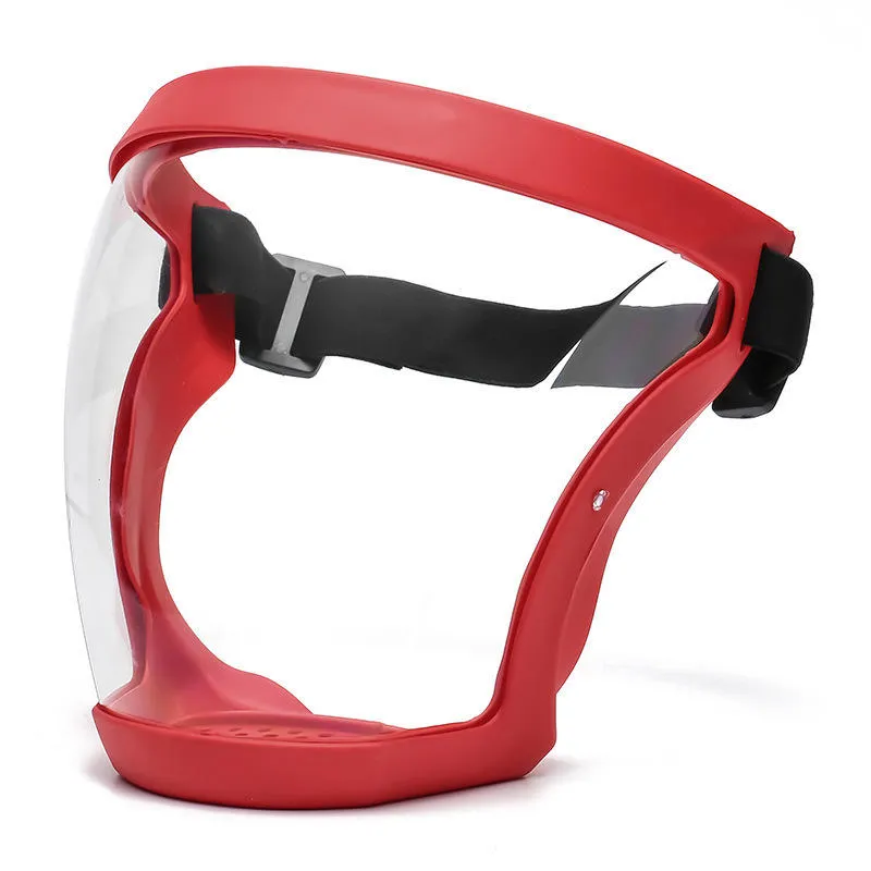 Visière de protection intégrale incolore – Monture rouge
