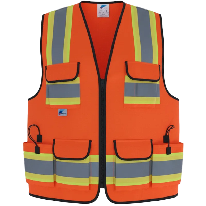 Gilet HV multipoches PRO classe 2 – Orange fluo