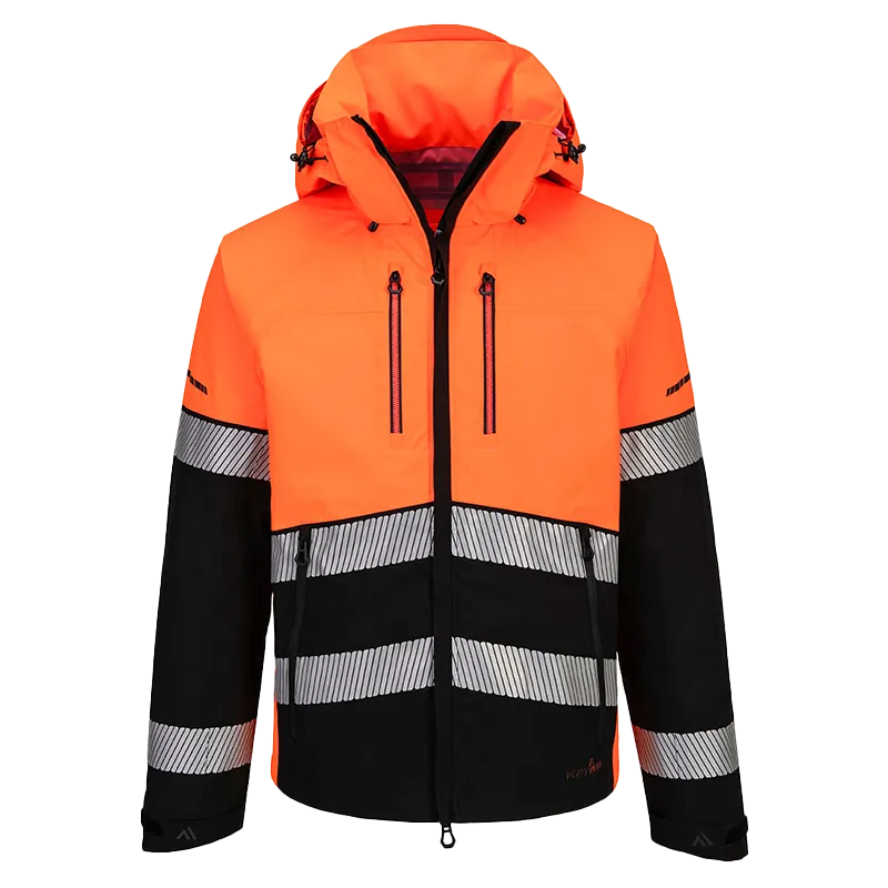 Veste de pluie HV EV465 classe 2 – Orange et noir