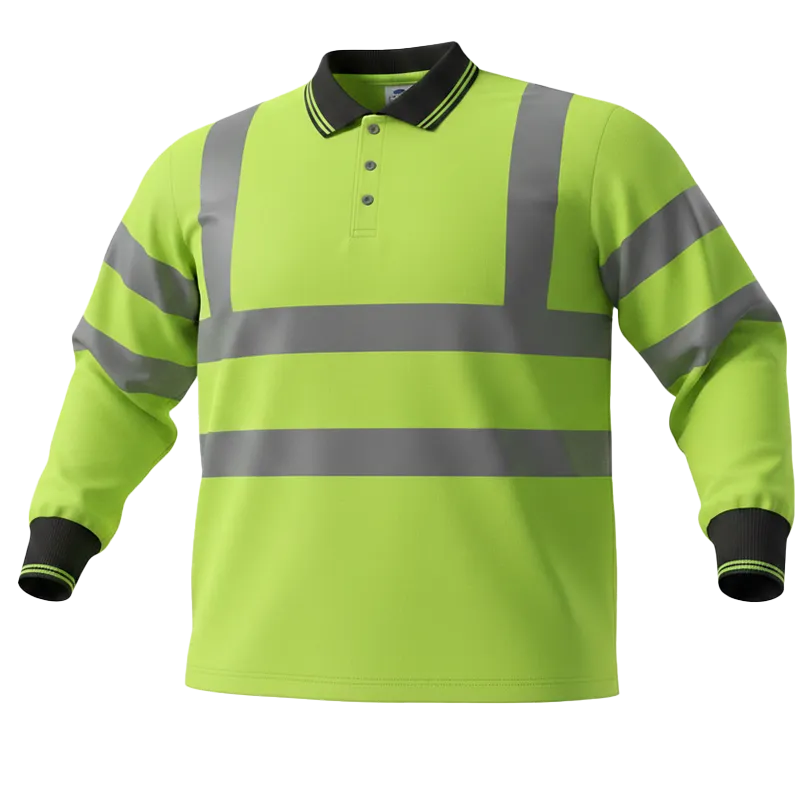 Polo HV manches longues classe 2 – Vert fluo