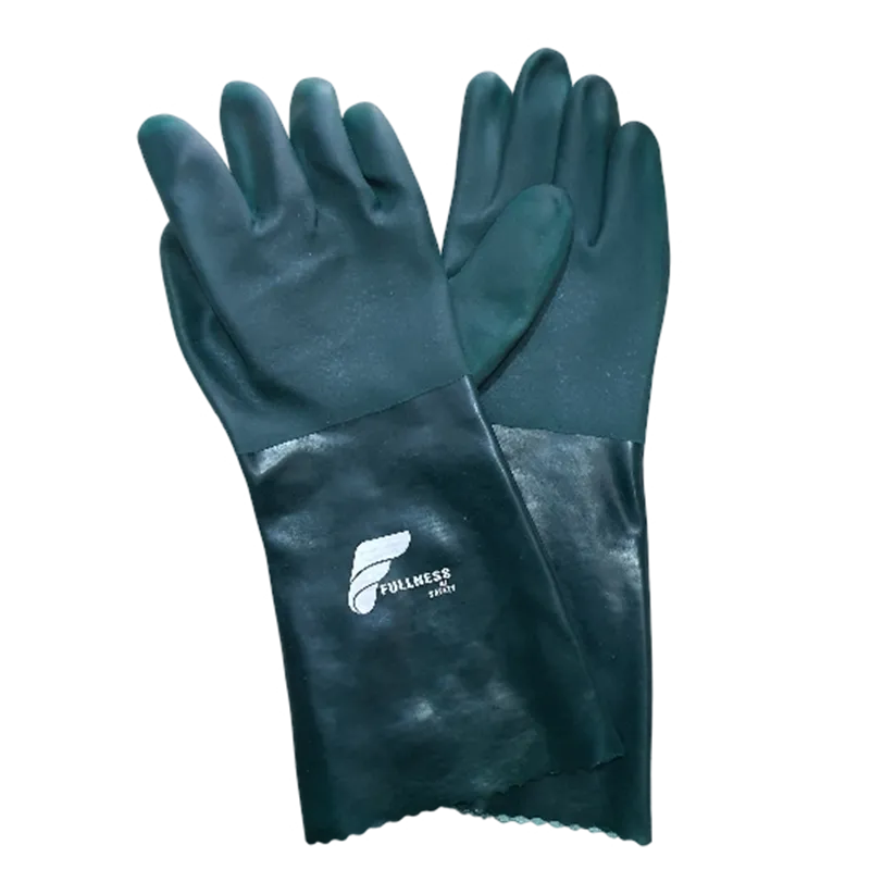 Gants chimiques PVC longs 45 cm – Vert