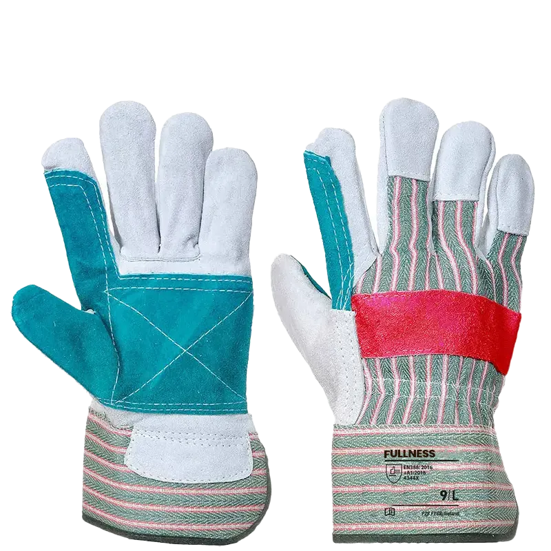 Gants rigger cuir et coton renforcés 4344X – Vert
