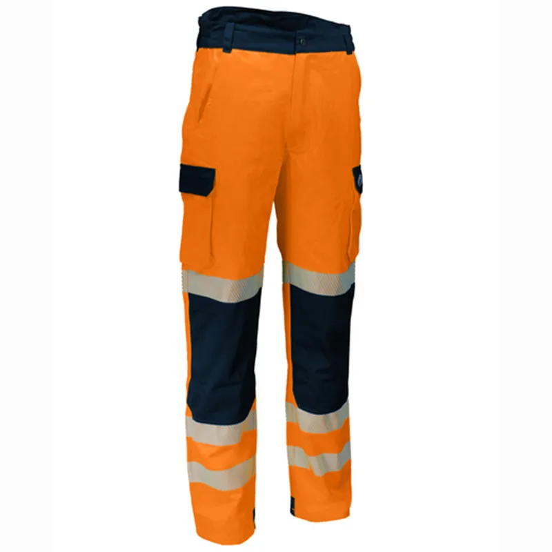 Pantalon de travail HV renforcé classe 2 – Orange et bleu marine