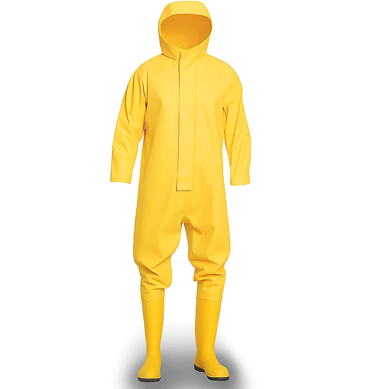 Combinaison chimique étanche type 1 à bottes intégrées – Jaune