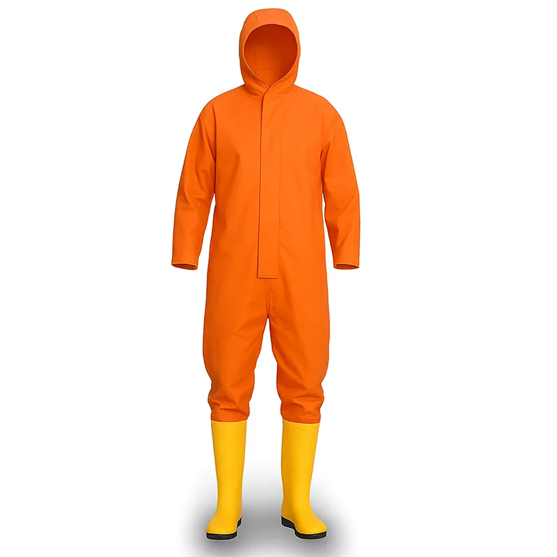 Combinaison chimique étanche type 1 à bottes intégrées – Orange