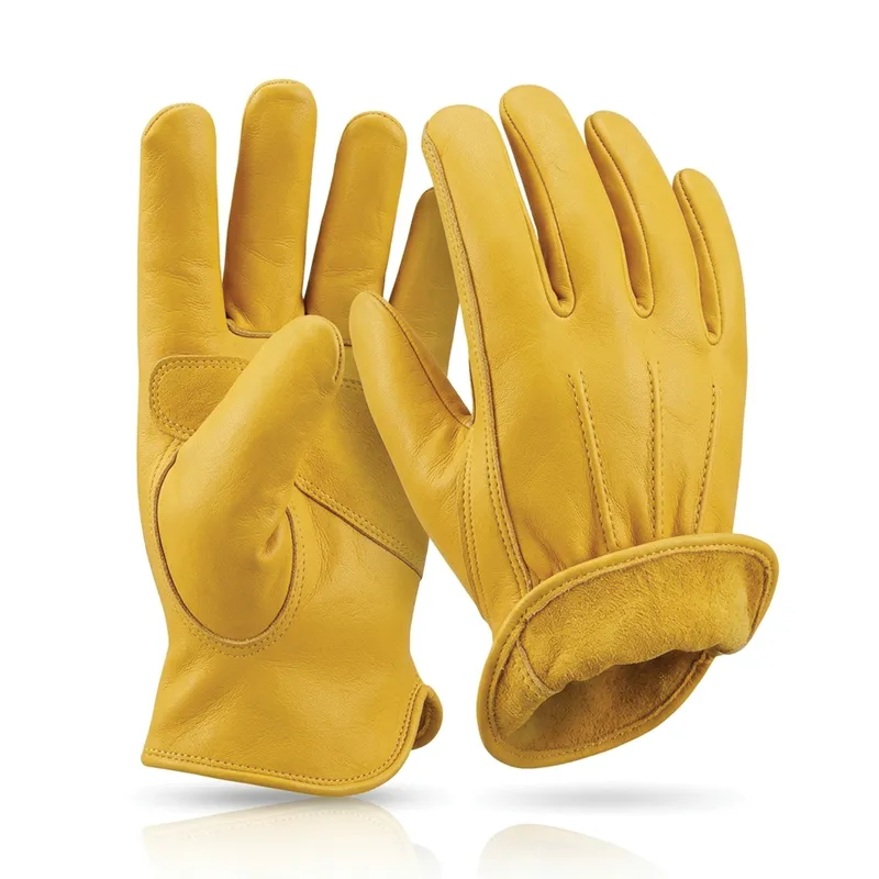 Gants de maîtrise tout fleur de bovin – Jaune