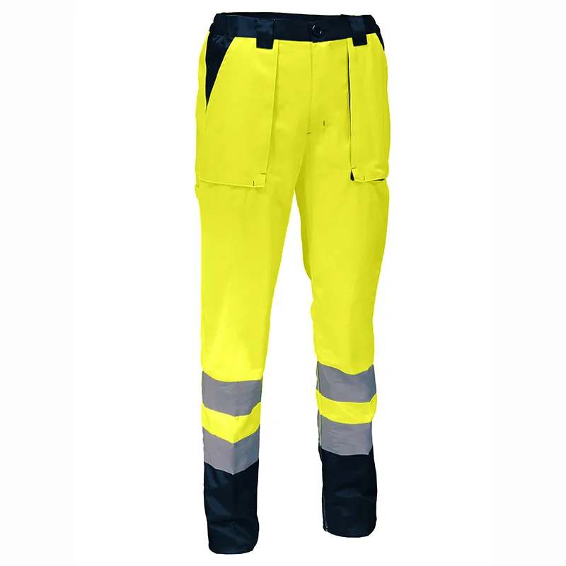 Pantalon de travail HV à poches holster classe 2 – Jaune et bleu marine