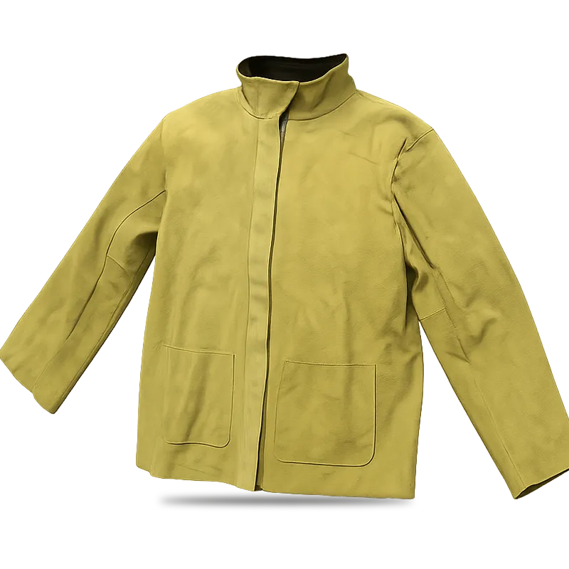 Veste de soudeur en cuir croûte épais – Naturel