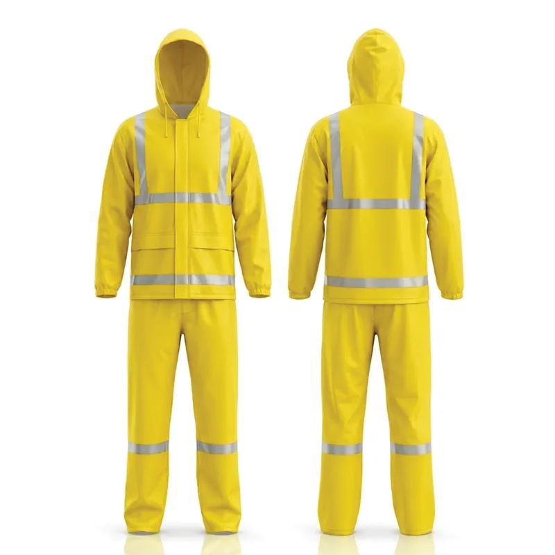Ensemble de pluie HV imperméable – Jaune fluo