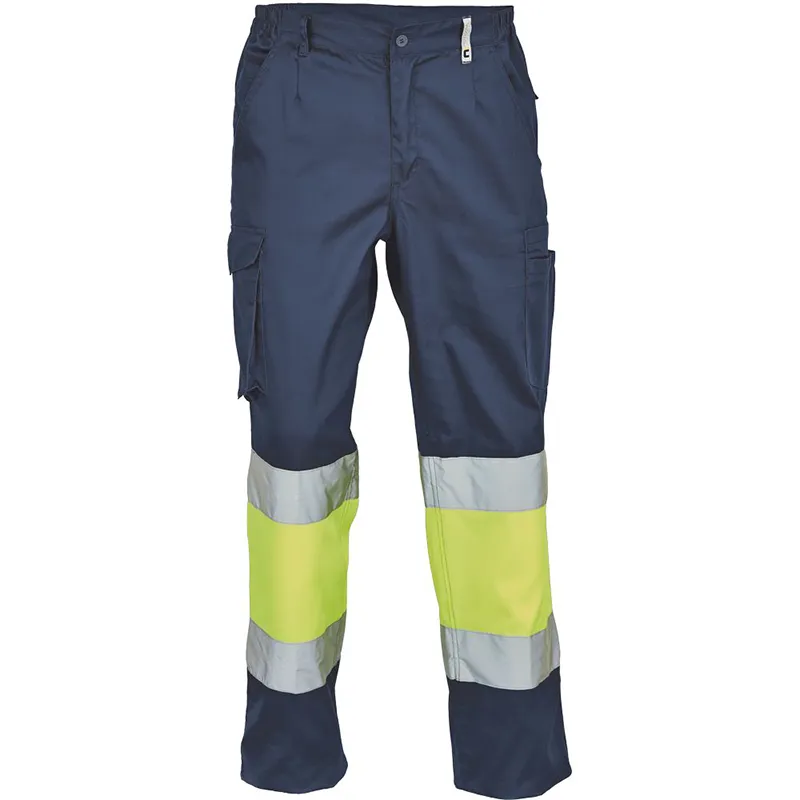 Pantalon de travail HV bicolore classe 2 – Bleu marine et jaune