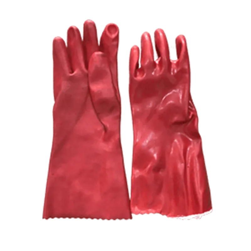 Gants longs PVC entièrement enduits – Rouge