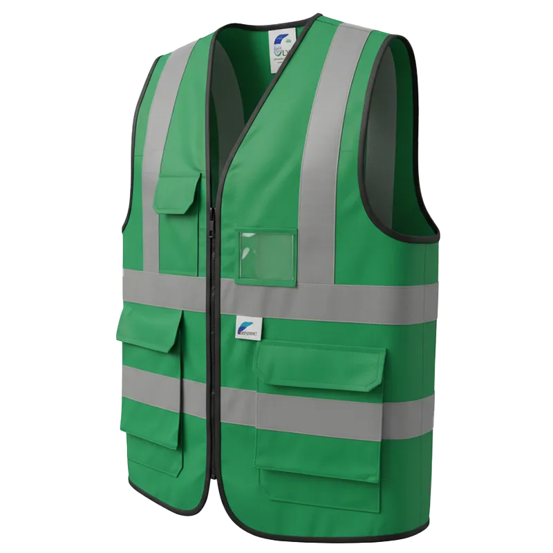 Gilet HV multipoches classe 2 – Vert fluo