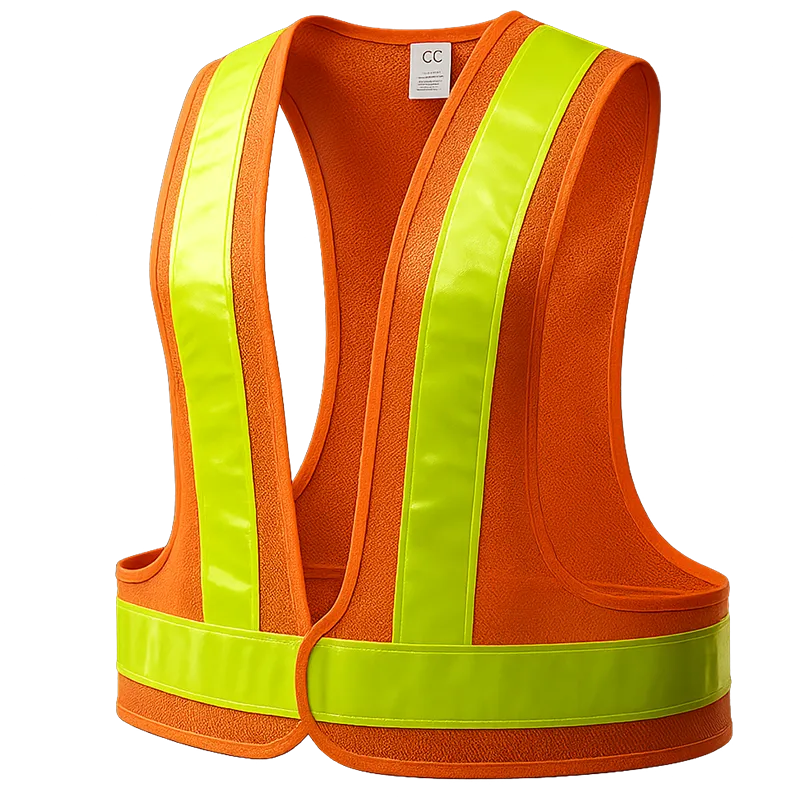 Gilet HV classe 2 à bandes jaune-vert – Orange fluo
