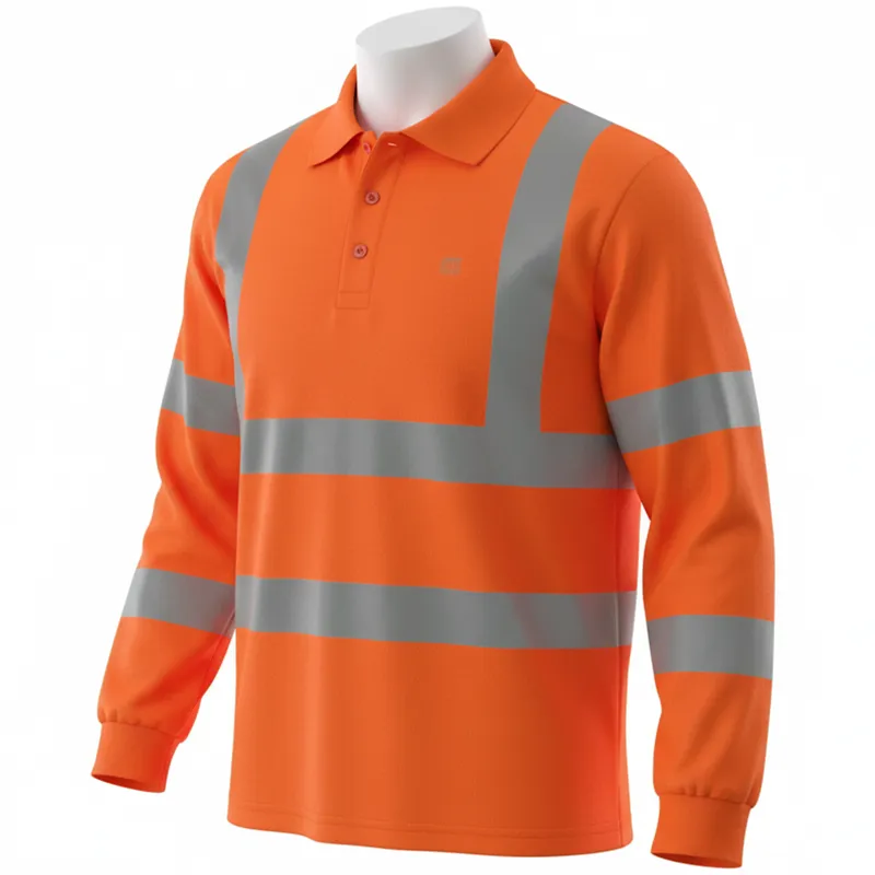 Polo HV manches longues classe 3 – Orange fluo