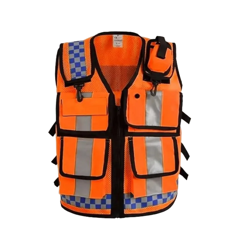 Gilet de sécurité HV multipoches classe 2 – Orange fluo