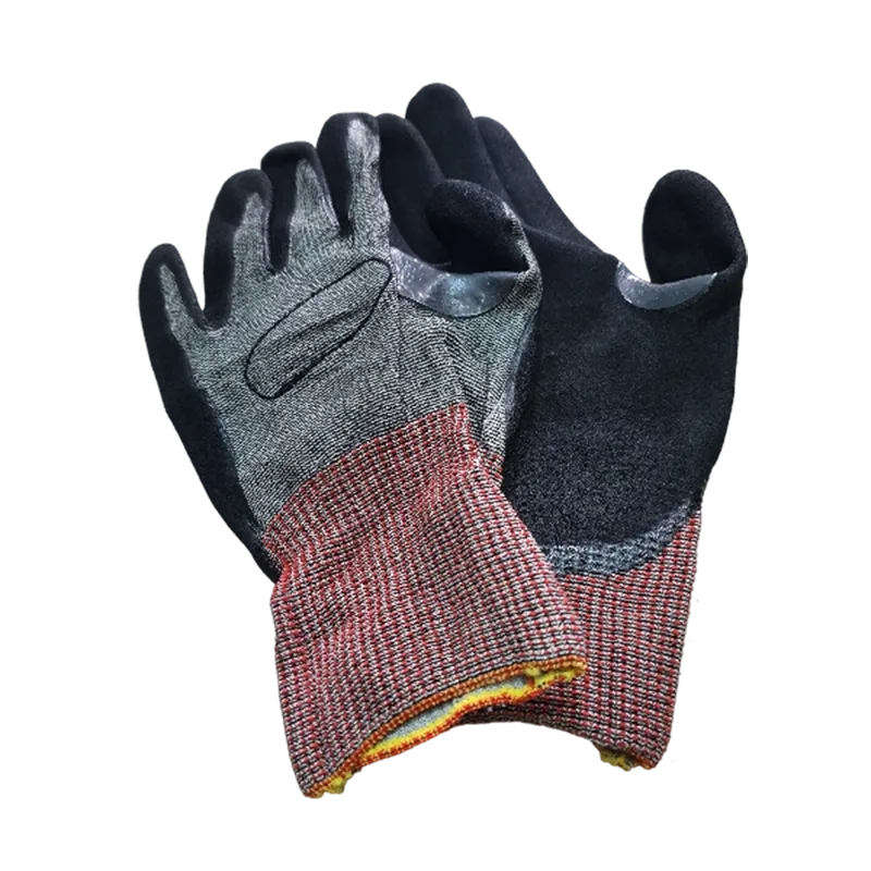Gants anti-coupure niveau D enduction nitrile mousse – Rouge et noir