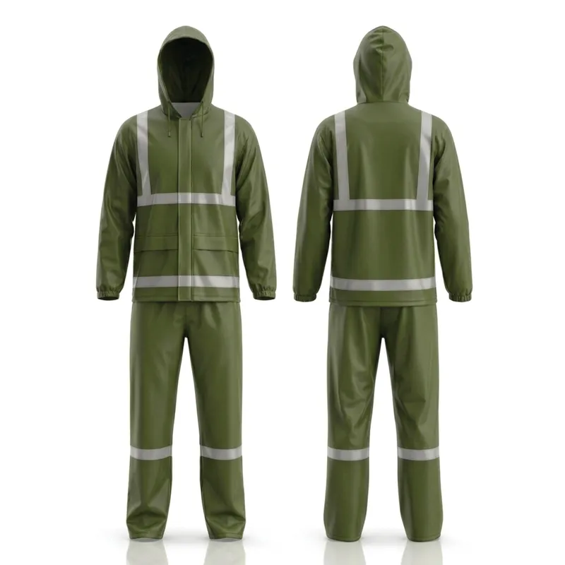 Ensemble de pluie imperméable – Vert olive