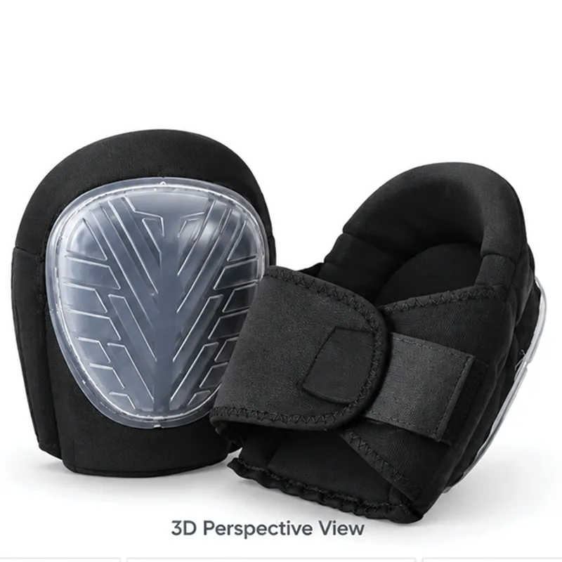 Genouillères à coussin gel et coque transparente type 1 – Noir