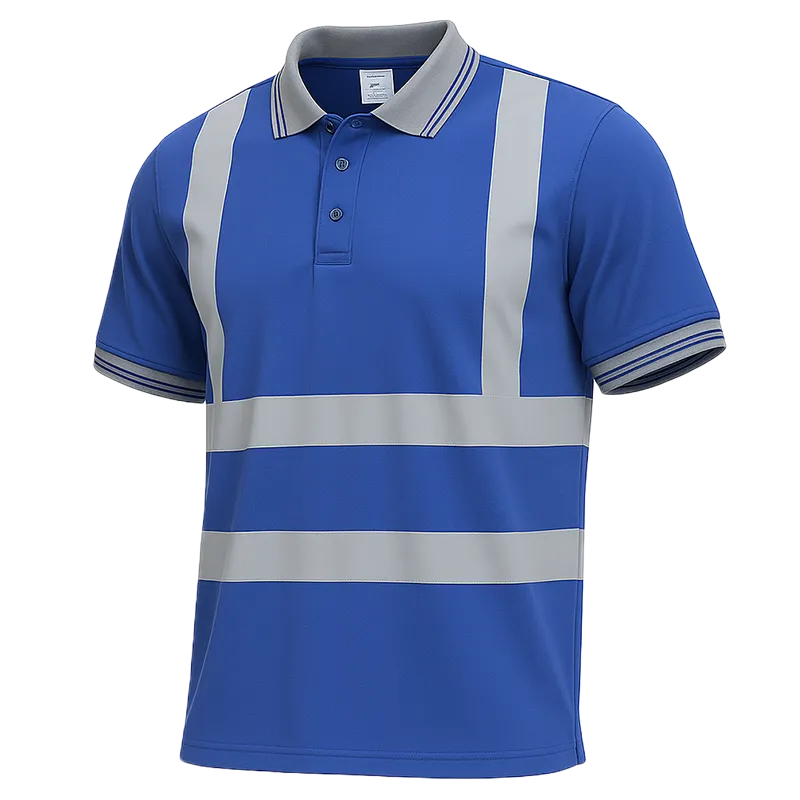 T-shirt de signalisation à bandes réfléchissantes – Bleu
