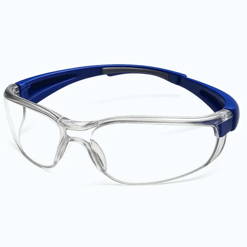 Lunettes de protection incolores – Monture supérieure bleue