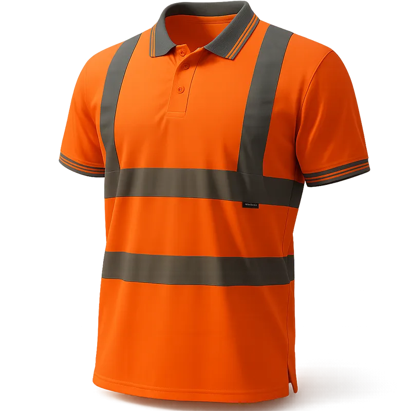 Polo HV manches courtes – Orange fluo